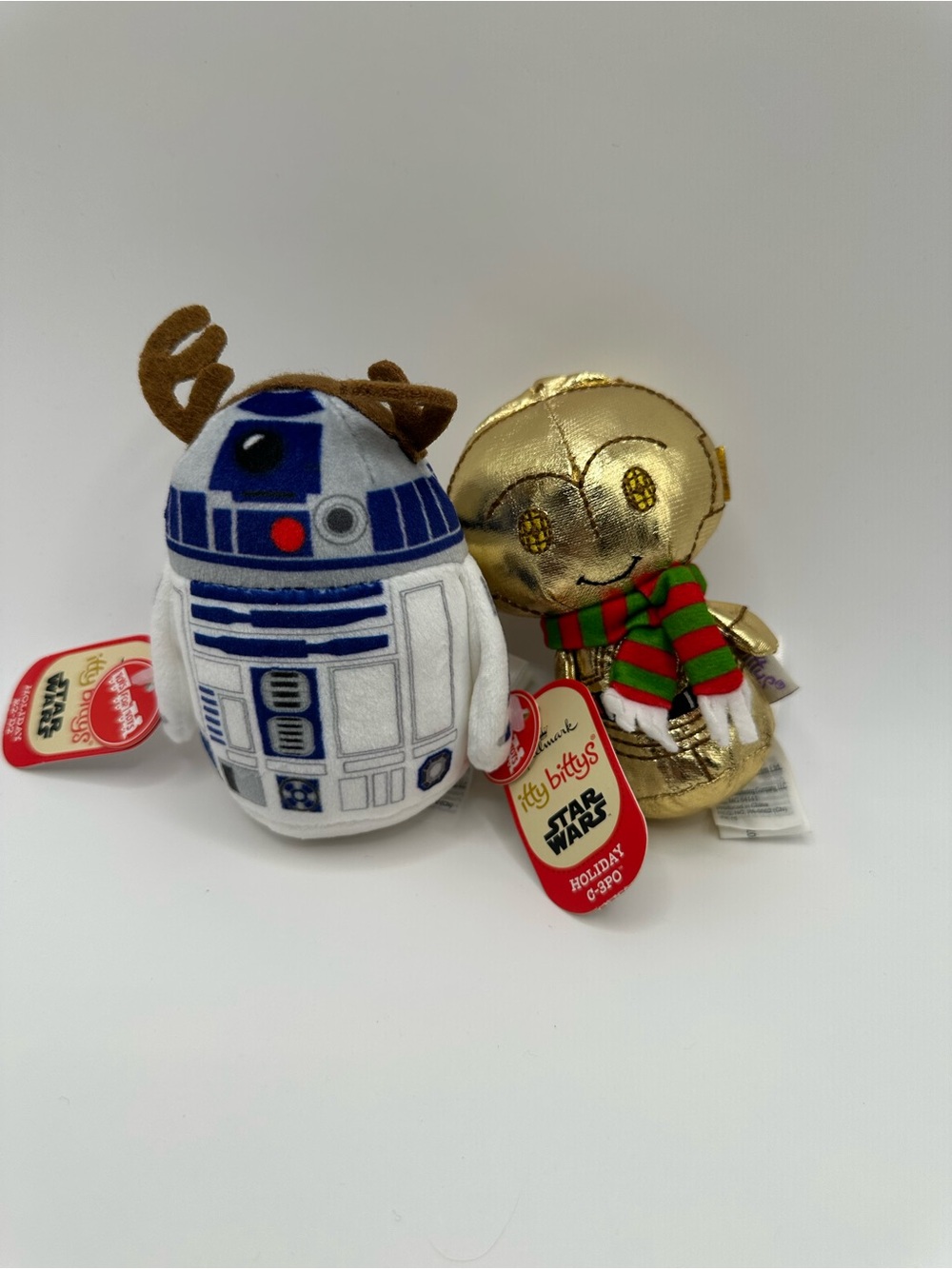 Hallmark Itty Bittys Star Wars R2-D2 & C-3PO Plush Set - Blue, Gold, Red, Green
